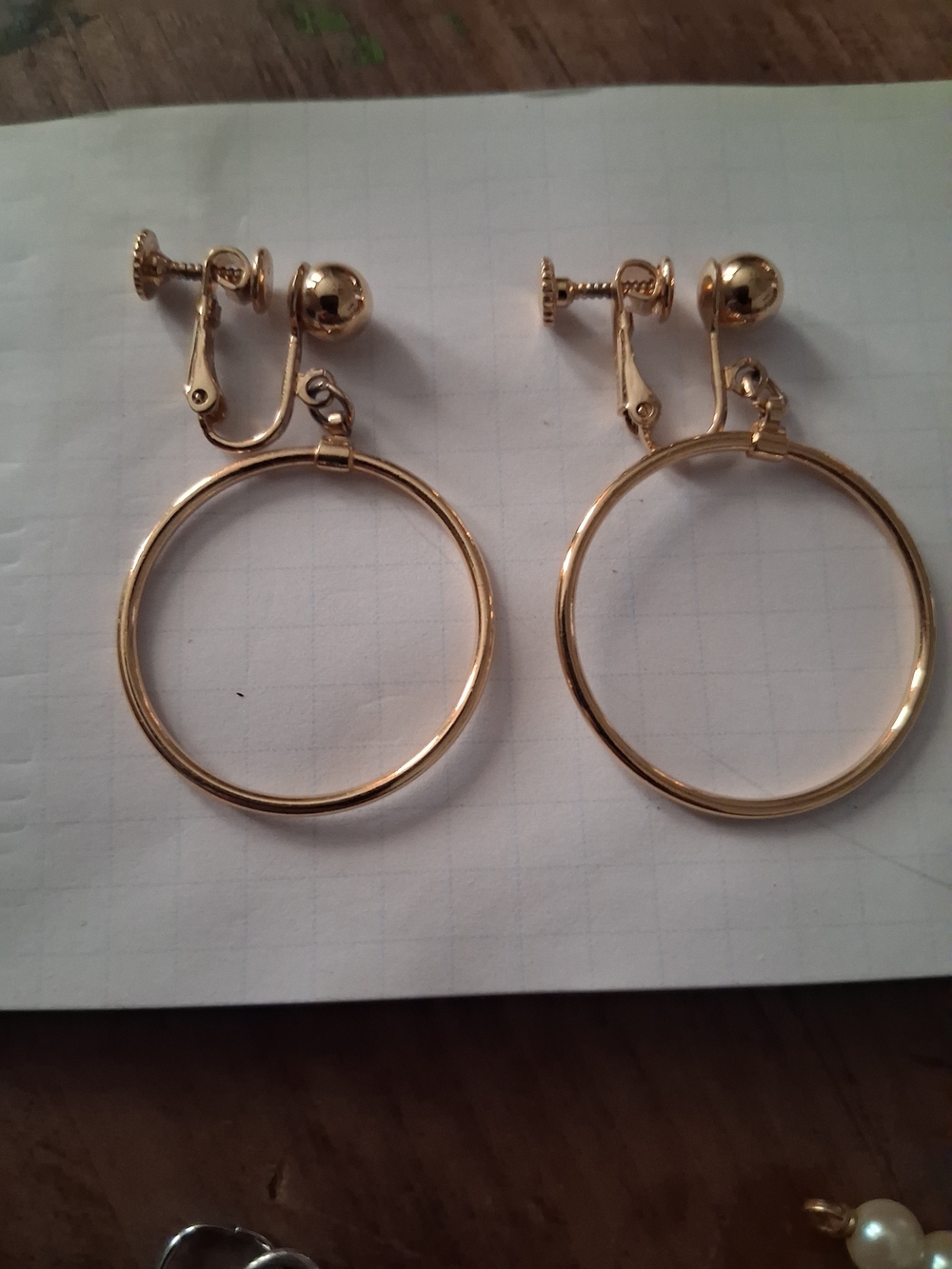 Napier Gold Hoop Drop Screw-Back Earrings